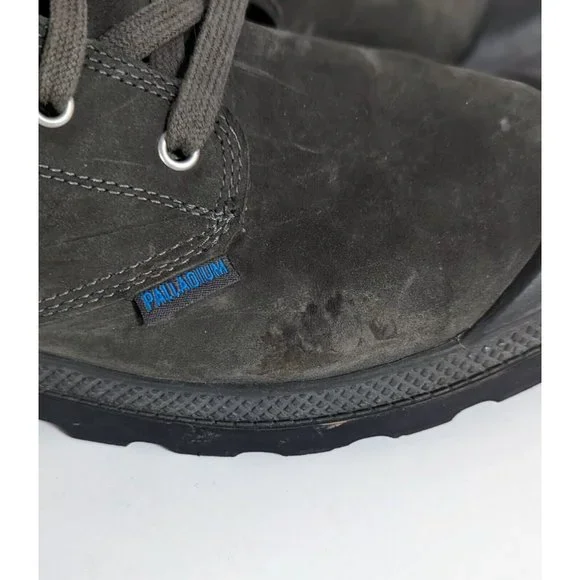 Palladium Suede Gray Lace Up Fold Down Men’s Size 14 Boots Waterproof Combat - Picture 6 of 9